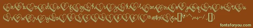 Candyheart Font – Green Fonts on Brown Background