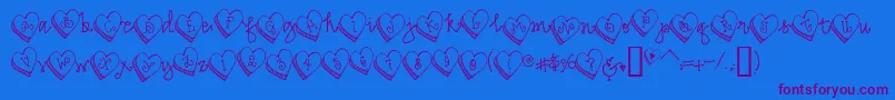 Candyheart-Schriftart – Violette Schriften auf blauem Hintergrund