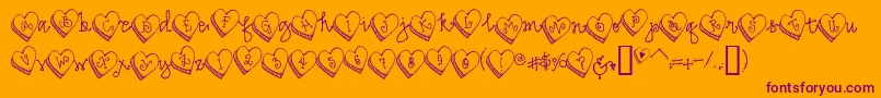 Шрифт Candyheart – фиолетовые шрифты на оранжевом фоне