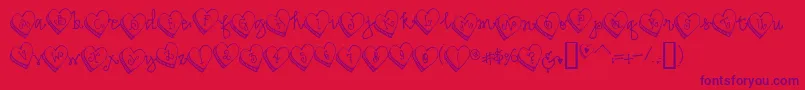 Candyheart Font – Purple Fonts on Red Background