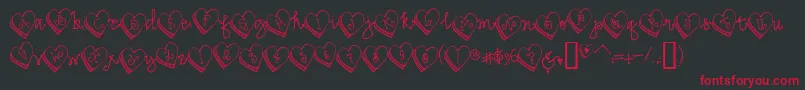 Candyheart-fontti – punaiset fontit mustalla taustalla