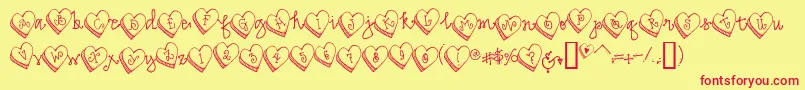 Candyheart Font – Red Fonts on Yellow Background