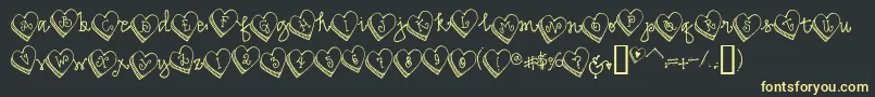 Candyheart Font – Yellow Fonts on Black Background