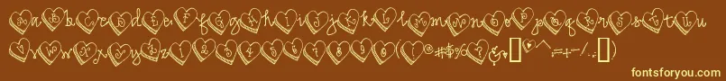 Candyheart Font – Yellow Fonts on Brown Background