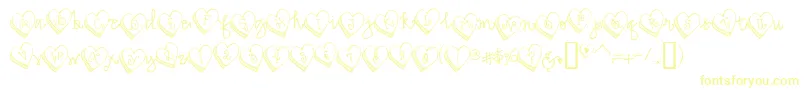 Czcionka Candyheart – żółte czcionki