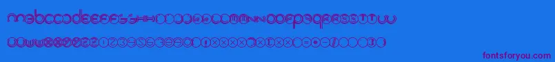 ModernRingflash Font – Purple Fonts on Blue Background