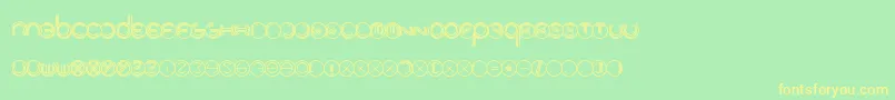 Fonte ModernRingflash – fontes amarelas em um fundo verde