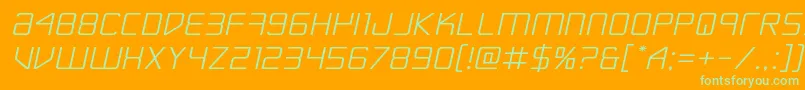 Шрифт Escapeartistexpandsemital – зелёные шрифты на оранжевом фоне