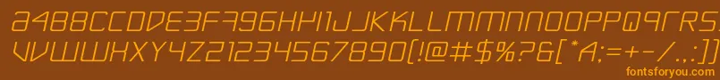 Escapeartistexpandsemital Font – Orange Fonts on Brown Background