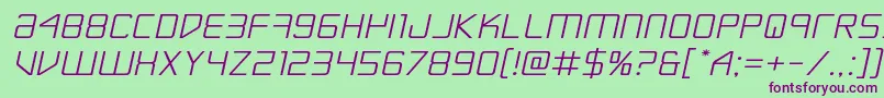 Escapeartistexpandsemital Font – Purple Fonts on Green Background