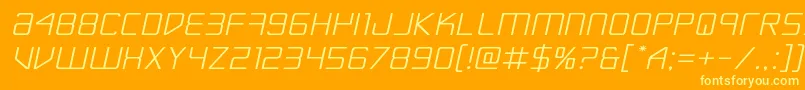 Escapeartistexpandsemital Font – Yellow Fonts on Orange Background