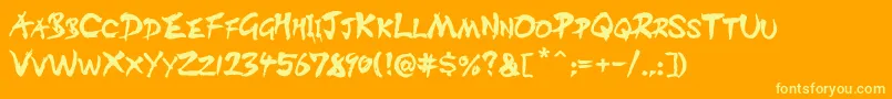 DistinkingBold Font – Yellow Fonts on Orange Background