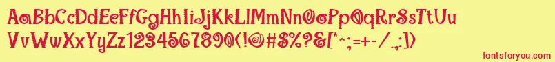 MaracaExtraboldRegular Font – Red Fonts on Yellow Background