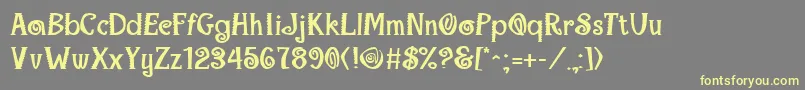 MaracaExtraboldRegular-fontti – keltaiset fontit harmaalla taustalla