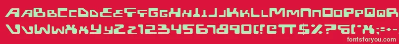 Xpede Font – Green Fonts on Red Background