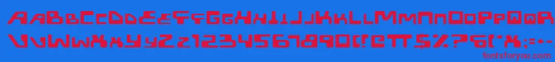 Xpede Font – Red Fonts on Blue Background