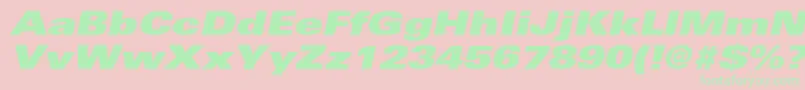 UniversltstdXblackexobl Font – Green Fonts on Pink Background