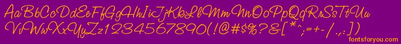 Studioscriptgtt Font – Orange Fonts on Purple Background