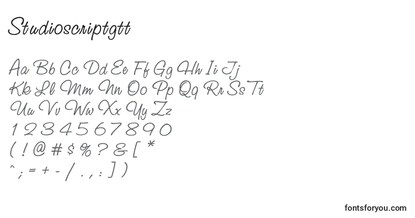 characters of studioscriptgtt font, letter of studioscriptgtt font, alphabet of  studioscriptgtt font