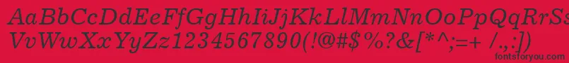 ExcelsiorCyrillicInclined Font – Black Fonts on Red Background