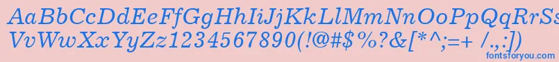 ExcelsiorCyrillicInclined Font – Blue Fonts on Pink Background