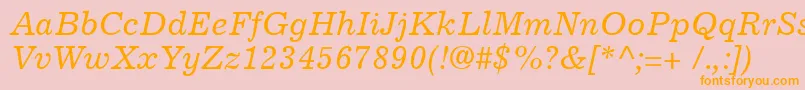 ExcelsiorCyrillicInclined Font – Orange Fonts on Pink Background