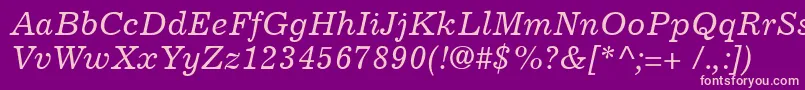 ExcelsiorCyrillicInclined Font – Pink Fonts on Purple Background