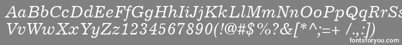 ExcelsiorCyrillicInclined Font – White Fonts on Gray Background