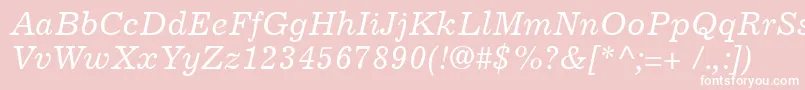 ExcelsiorCyrillicInclined Font – White Fonts on Pink Background