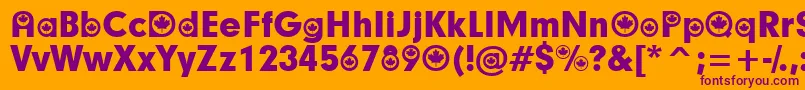 CanadianParticipants-fontti – violetit fontit oranssilla taustalla