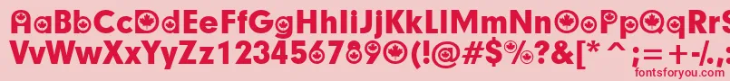 Czcionka CanadianParticipants – czerwone czcionki na różowym tle