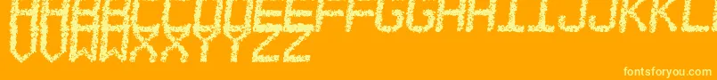 EstoreaTfb-Schriftart – Gelbe Schriften auf orangefarbenem Hintergrund