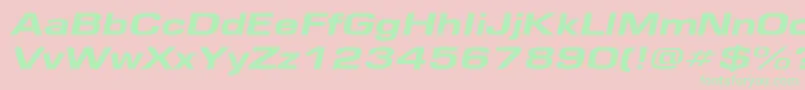 EurosewideheavyItalic Font – Green Fonts on Pink Background