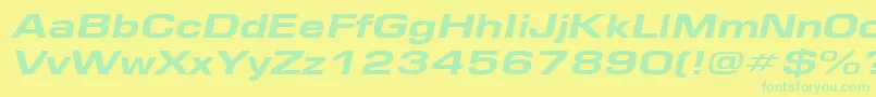 EurosewideheavyItalic Font – Green Fonts on Yellow Background