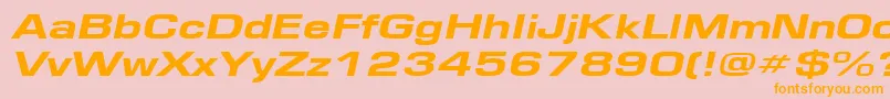 EurosewideheavyItalic Font – Orange Fonts on Pink Background