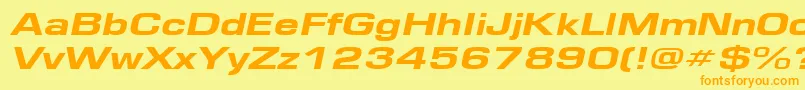 EurosewideheavyItalic Font – Orange Fonts on Yellow Background