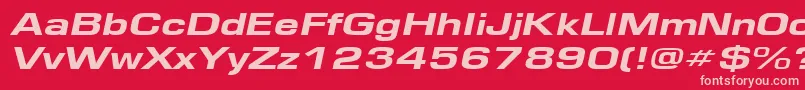 フォントEurosewideheavyItalic – 赤い背景にピンクのフォント