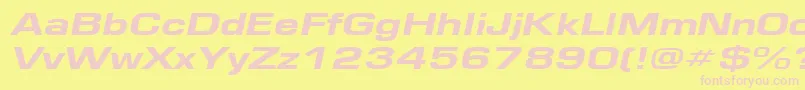 EurosewideheavyItalic Font – Pink Fonts on Yellow Background