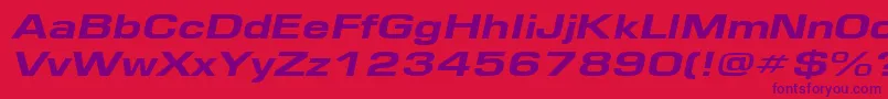 EurosewideheavyItalic Font – Purple Fonts on Red Background