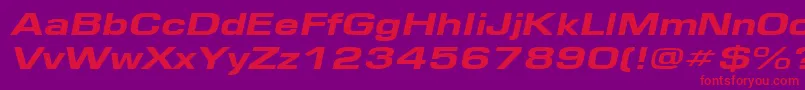 EurosewideheavyItalic Font – Red Fonts on Purple Background