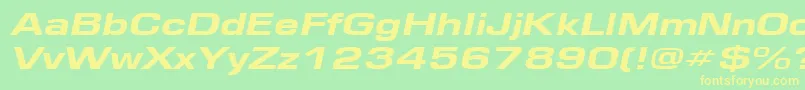 EurosewideheavyItalic Font – Yellow Fonts on Green Background