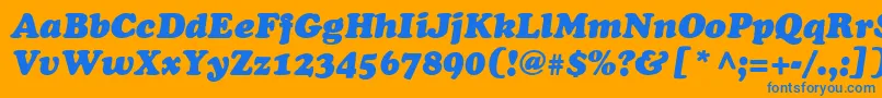 フォントAgcoo13 – オレンジの背景に青い文字