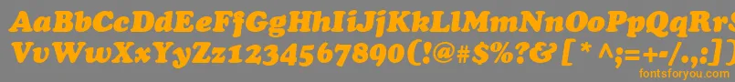 フォントAgcoo13 – オレンジの文字は灰色の背景にあります。