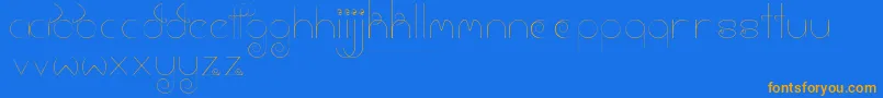 Cloud Font – Orange Fonts on Blue Background