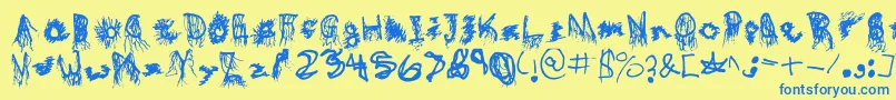 Blud Font – Blue Fonts on Yellow Background