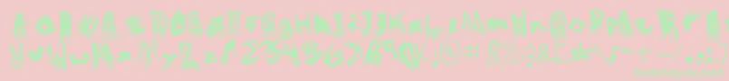 Blud Font – Green Fonts on Pink Background