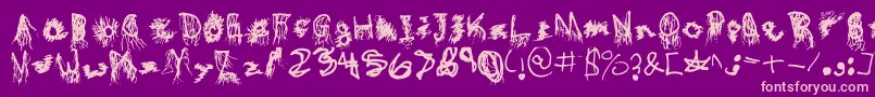 Blud Font – Pink Fonts on Purple Background