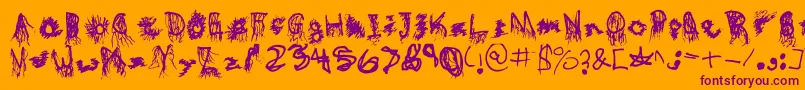 Blud Font – Purple Fonts on Orange Background