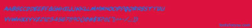 Kangaroocourtrotalic Font – Blue Fonts on Red Background