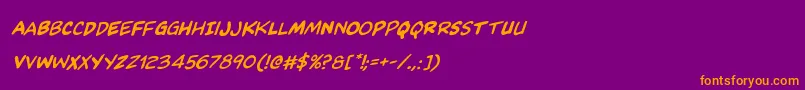 Kangaroocourtrotalic Font – Orange Fonts on Purple Background